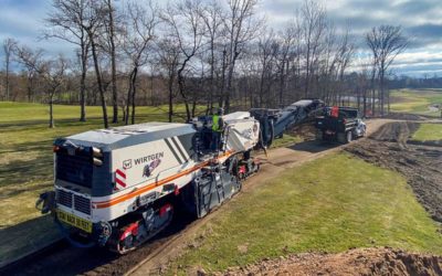 Midstate Companies milling the paths of a golf course.